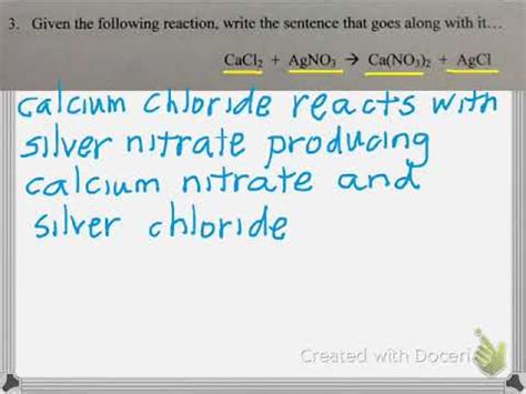 ) Information: Introduction to Reactions. . Chemquest 35 intro to chemical reactions